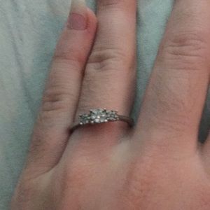 Sterling silver ring with diamonds